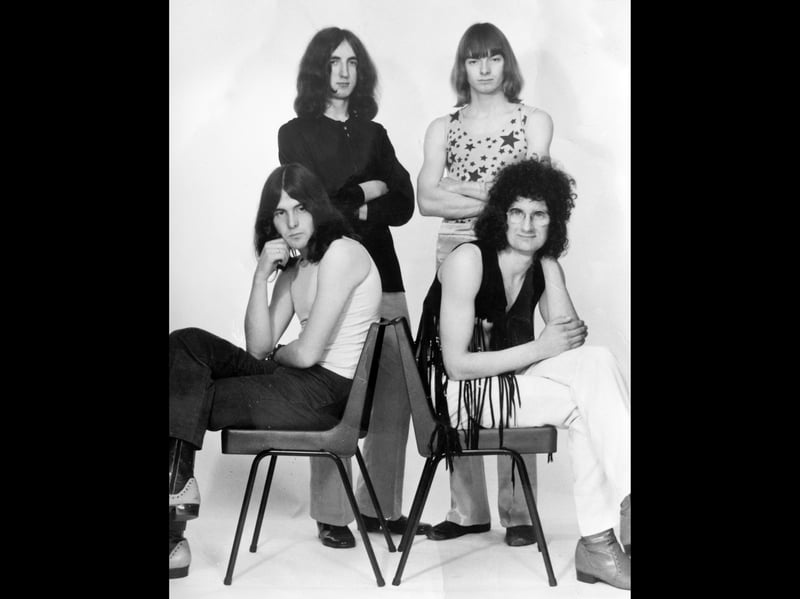 The Shrewsbury area pop group White Heat. Back left is Dave Alexander of Shrewsbury, who played lead guitar and did some vocals, and who loaned us the photo. Back right is the late Alan Stockton from Myddle. Front right is John Cain, who was the singer and still lives in Shrewsbury and is Dave’s brother-in-law, and front left is Malcolm Salisbury who lived in Montford Bridge before moving to Shrewsbury. White Heat would support Amen Corner when they played Oakengates Town Hall, and also supported Pickettywitch and The Foundations. "We were quite big fish in this little pool around here," said Dave. The picture is undated but Dave was born in 1952, so based on his apparent age you can make your own guess.
