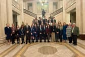 Young people who took part in this year’s Edgar Graham Debate, pictured with members of the Ulster Women’s Unionist Council (UWUC), Ulster Unionist Party Leader Jon Burrows MLA, Deputy Leader Diana Armstrong MLA and guests.