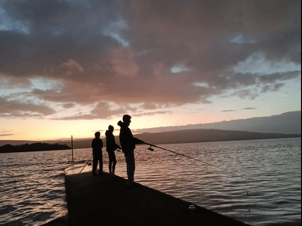 Caroline Kane- Fishing at Dusk- Cormongan pier