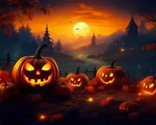 Cartoon Pumpkin Patch Halloween