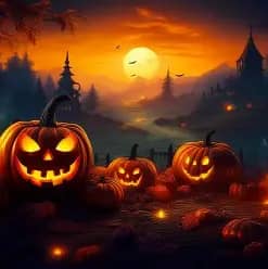 Cartoon Pumpkin Patch Halloween