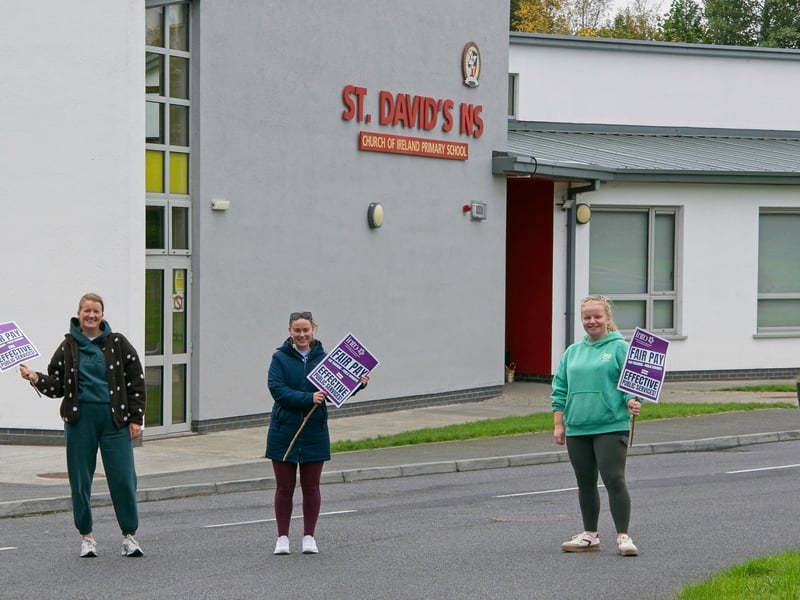 Public sector workers strike at St David's NS, Naas, Wednesday, October 14