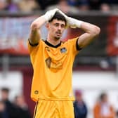 Galway United goalkeeper Hugo Pires Da Cunha reacts during the Club Orange Men's FAI Cup semi-final match between Galway and Derry City at Eamonn Deacy Park last Saturday. 