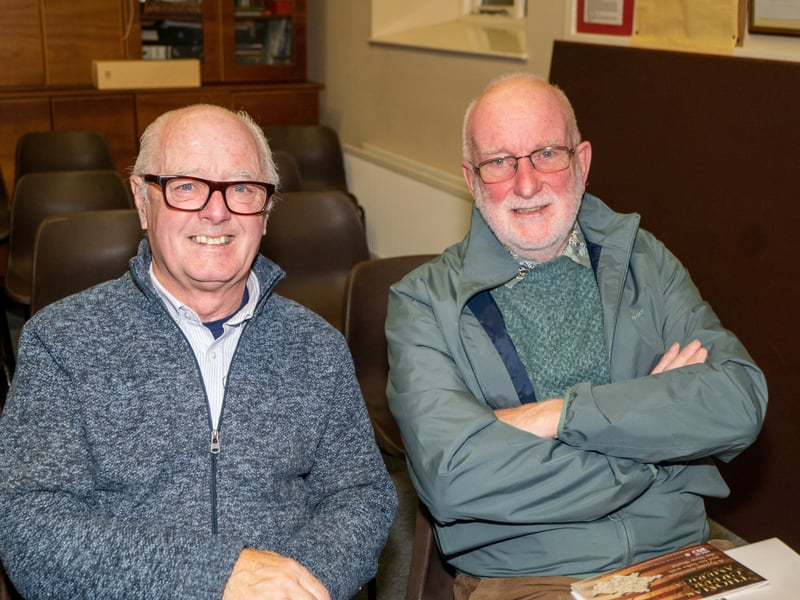 Patsy Slater And Ian Frazer enjoying the talk at Donaghmore Historical Society.