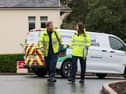 Lauren McGaughey, Openreach NI Director (right), with an Openreach engineer.