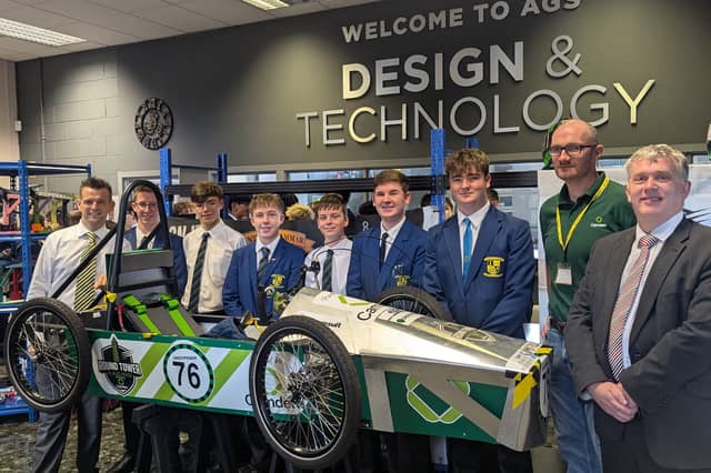 Some of the Antrim Grammar team heading to Goodwood