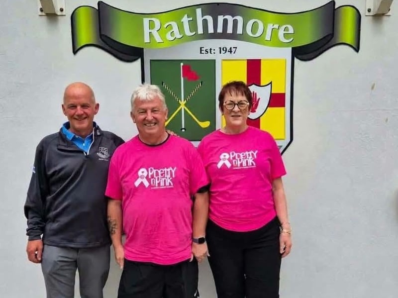 Ivan and Sylvia pictured at the Rathmore Golf Club in Portrush, concluding the charity walk.