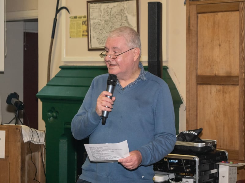 Chairman Tony Davidson welcomes everyone back to Donaghmore Historical Society.