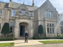 Kevin Savage in front of Gilford Castle