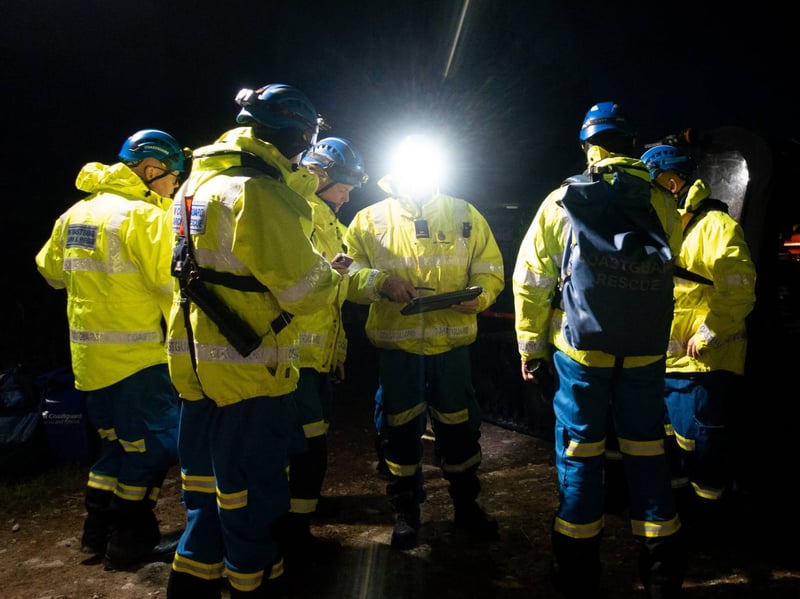 Fleetwood and Knott End Coastguard teams joined forces for a night-time search exercise to practise finding missing people across challenging marshland.