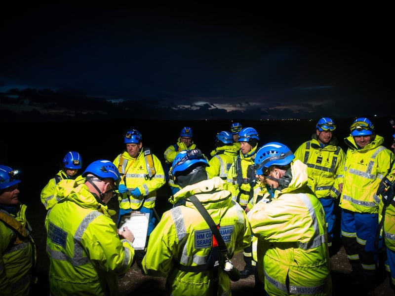 Fleetwood and Knott End Coastguard teams joined forces for a night-time search exercise to practise finding missing people across challenging marshland.
