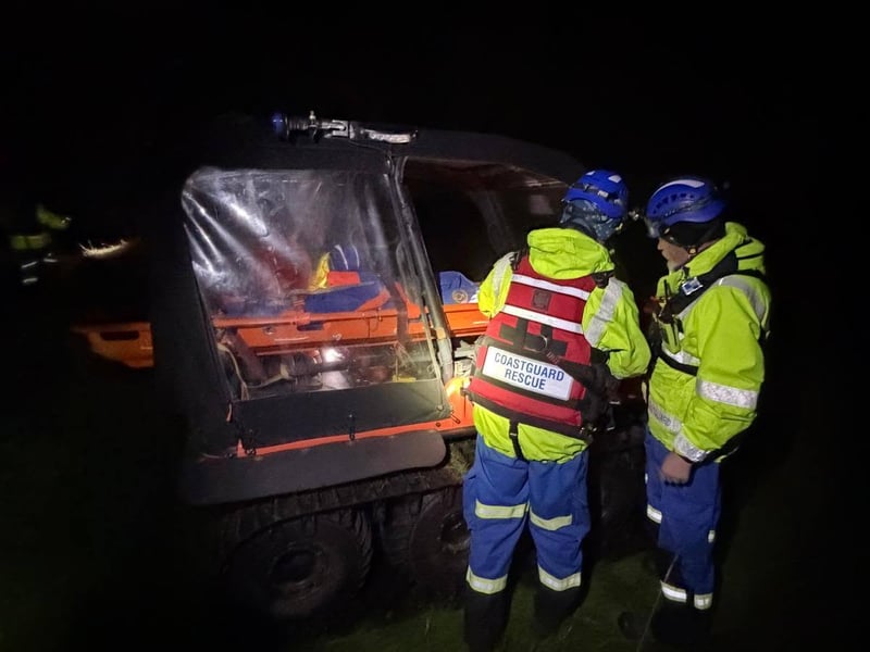 Fleetwood and Knott End Coastguard teams joined forces for a night-time search exercise to practise finding missing people across challenging marshland.