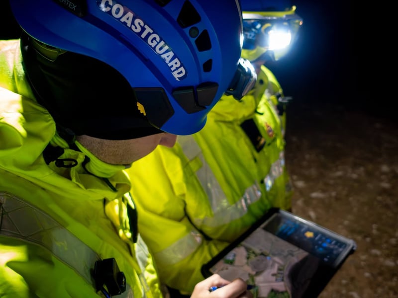 Fleetwood and Knott End Coastguard teams joined forces for a night-time search exercise to practise finding missing people across challenging marshland.