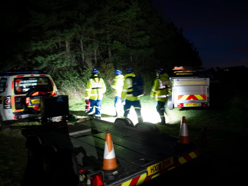 Fleetwood and Knott End Coastguard teams joined forces for a night-time search exercise to practise finding missing people across challenging marshland.