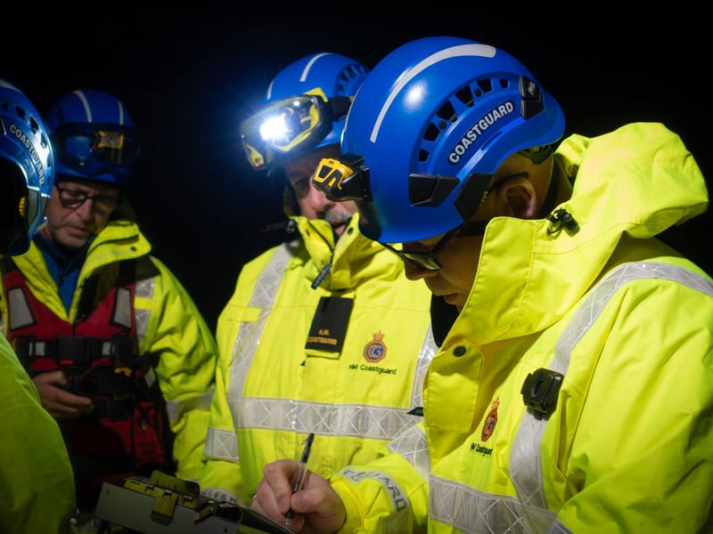 Fleetwood and Knott End Coastguard teams joined forces for a night-time search exercise to practise finding missing people across challenging marshland.