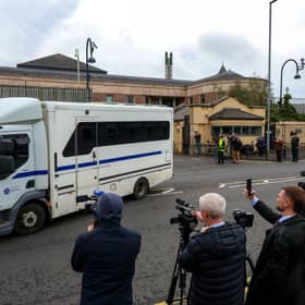 Jeffrey Donaldson was taken back to Maghaberry Prison to serve his sentence. NM264228