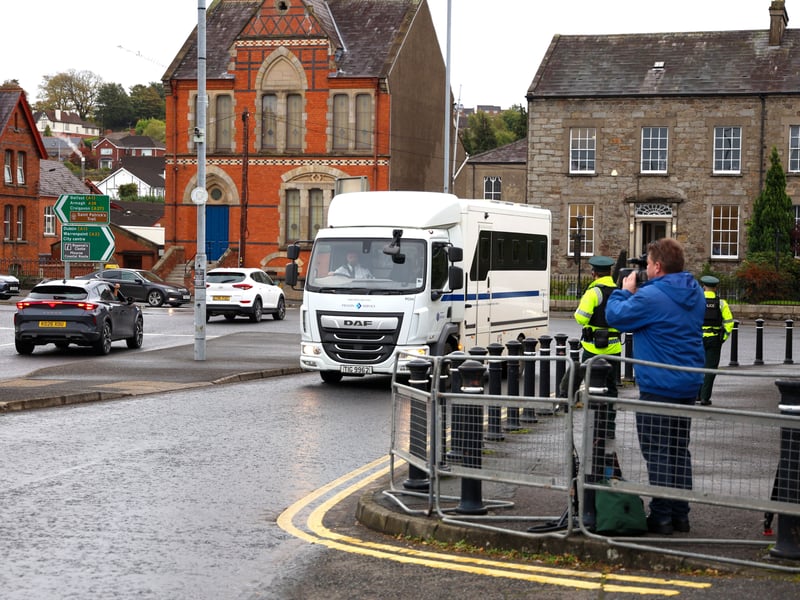 Jeffrey Donaldosn arrives at Newry Court on Thursday for Sentencing. NM264201