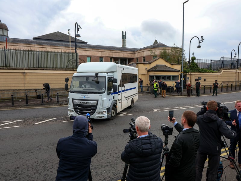 Jeffrey Donaldson was taken back to Maghaberry Prison to serve his sentence. NM264226