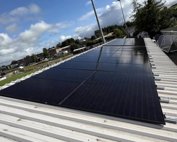 Dergview Football Club, which received £14,000 to install a solar PV and battery storage system at its ground from the Tievenameenta Community Benefit Fund.