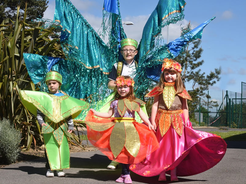 Carnival of Culture was a spectacular occasion at the school in 2015 and among those taking part were Kieron Cain, Kai Williams, Esme Hanaghon and Olivia Williams .
