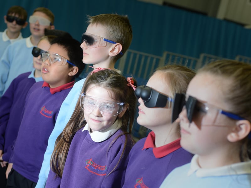 Pupils tried glasses to mimic various visual impairments before trying to play tennis in this reminder from 11 years ago.