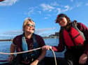 Galway Hooker Sailing Club Sailors Maria Buckley and Collette Furey