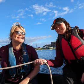 Galway Hooker Sailing Club Sailors Maria Buckley and Collette Furey