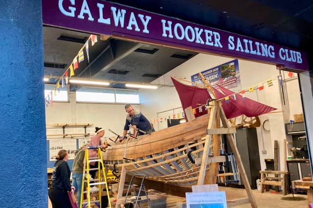 One of the boats being restored by the Galway Hooker Sailing Club