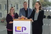 Officially launching the Fermanagh and Omagh Local Economic Partnership (LEP) Local Action Plan at Enniskillen Castle are, from left, chairwoman of Fermanagh and Omagh District Council, Councillor Debbie Coyle; Brian Murphy, chairman of LEP and Chief Executive Officer of Balcas; and Giulia Ni Dhulchaointigh, Department for the Economy (DfE). 