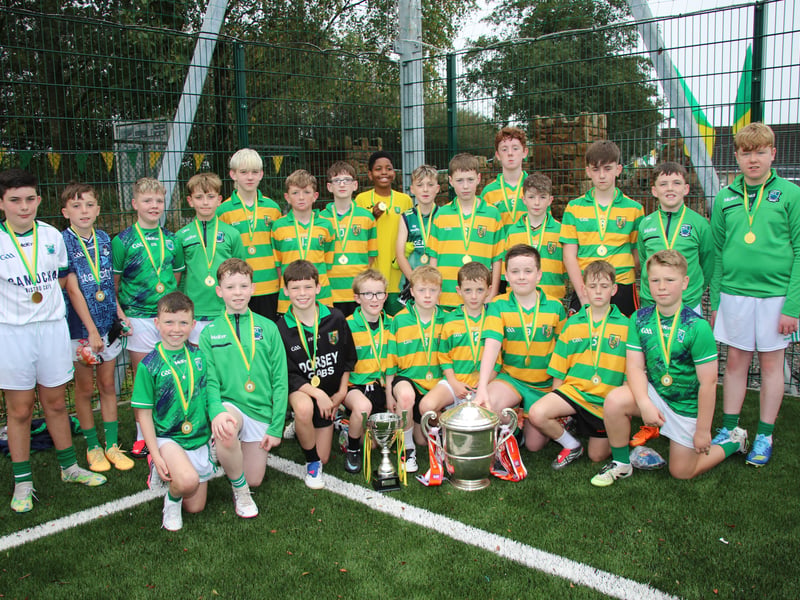 TEAMS who played first match on the new 4G pitch, the u12 boys Newtown Emmets and Shane O’Neills playing for the Micéal Murphy Memorial Cup. LB4071  