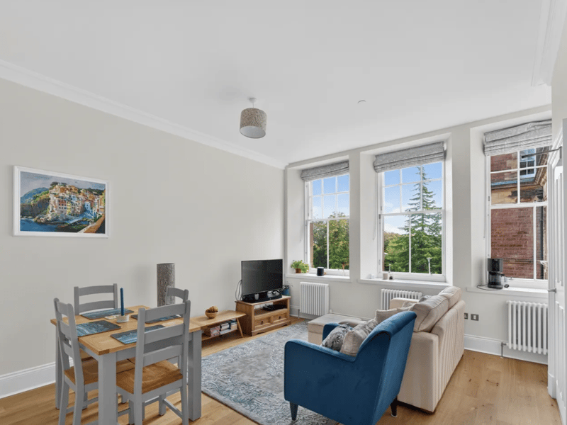 The superb open-plan living, dining and kitchen space is enhanced by three large windows bringing in plenty of natural light.