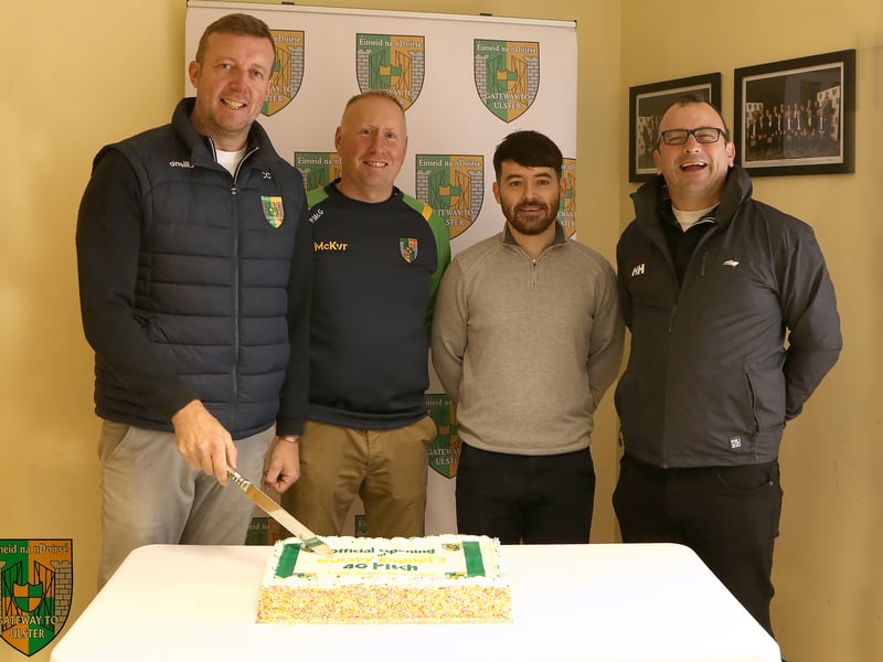Conor Campbell Chairperson Dorsey Emmet’s GFC, Pearse McGee, Dorsey Emmets development officer and committee member, Ciaran Collins and Stephen Heaney from S.HEANEY LTD. LB4068