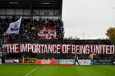 Galway United supporters before the Club Orange Men's FAI Cup semi-final match against Derry City last weekend. 