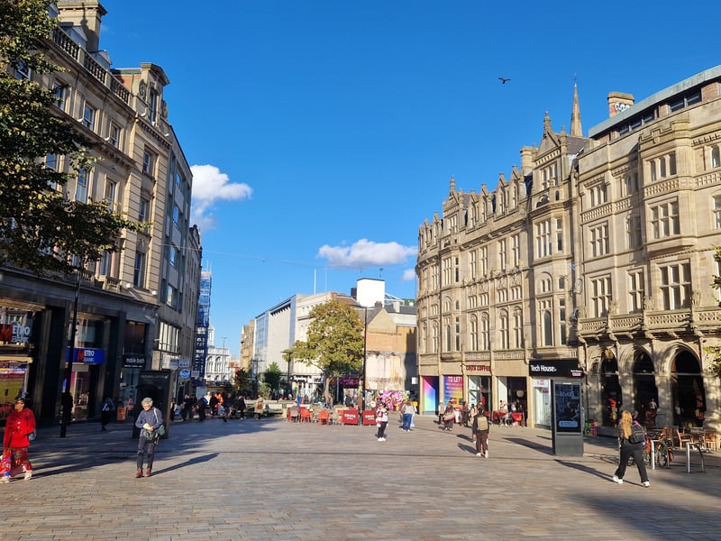 One of Sheffield's top streets catches the sun.