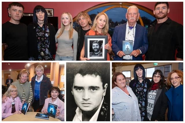 Some of the attendees at the launch of the book of poetry at the Portlaoise Parish Centre by the late David Duncan (pictured bottom centre).