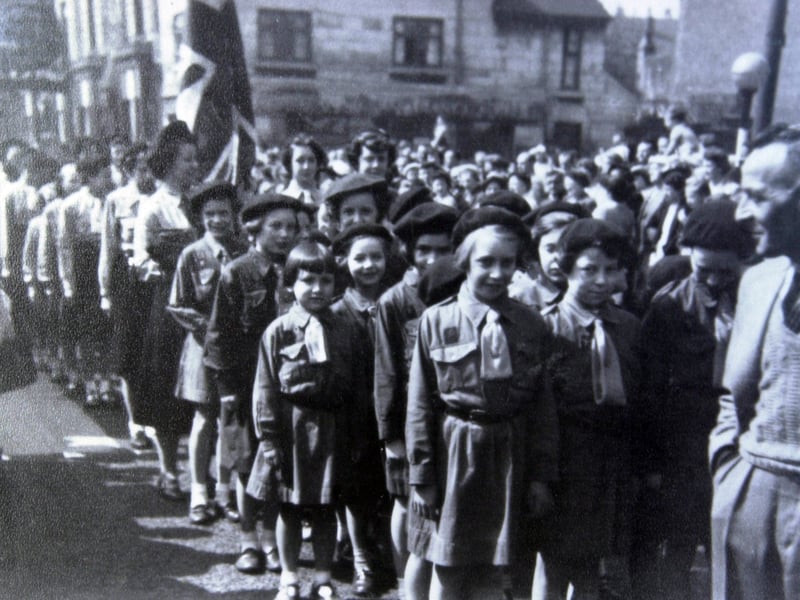 The Hillsborough Trinity Methodist Church, Middlewood Road, Sheffield, where the Golden Jubilee Parade Service for the Girl Guides, Brownies and Boys Brigade was held in 1956.  