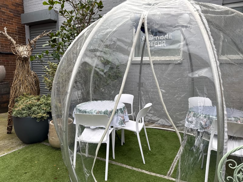 One of the igloos at the Frosty's pop up coffee shop