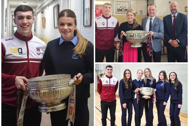 Mercy Ballymahon were delighted to welcome Tubberclair and Westmeath footballer Matthew Whittaker to the school with the Delaney Cup