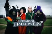 Mayor of Derry City and Strabane District Council Mayor Grace, Uí­ Niallais, pictured at the launch of the Strabane Halloween progranne with sisters of the coven, Wendy, Sophie and Tina. 