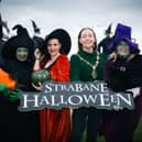Mayor of Derry City and Strabane District Council Mayor Grace, Uí­ Niallais, pictured at the launch of the Strabane Halloween progranne with sisters of the coven, Wendy, Sophie and Tina. 