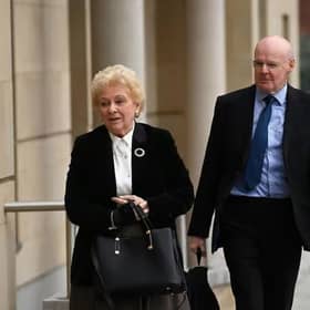Baroness Nuala O’Loan arrives at Bradford Court, Belfast, to give evidence in the Omagh Bombing Inquiry. 