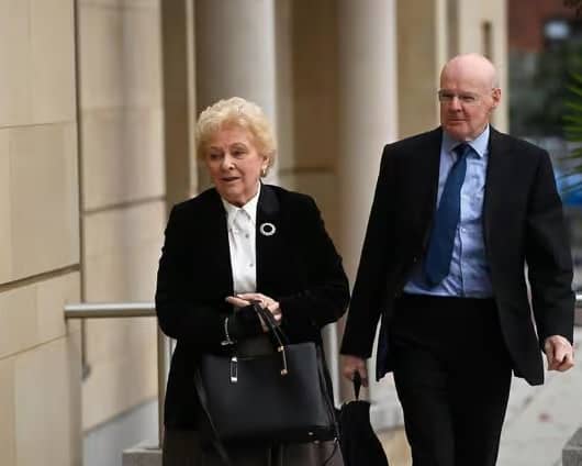 Baroness Nuala O’Loan arrives at Bradford Court, Belfast, to give evidence in the Omagh Bombing Inquiry. 