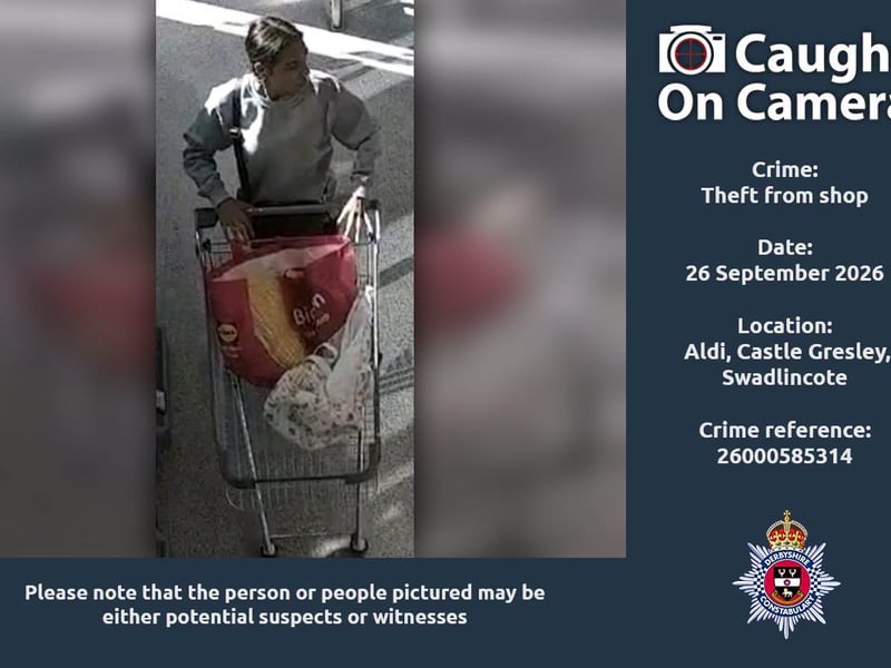 Police are looking for this person in connection with a theft from a shop, which took place at Aldi in Castle Gresley on September 26.