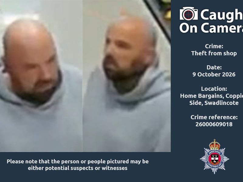 Police are looking for this person in connection with a theft from a shop, which took place at Home Bargain at Coppice Side in Swadlicote on October 9.
