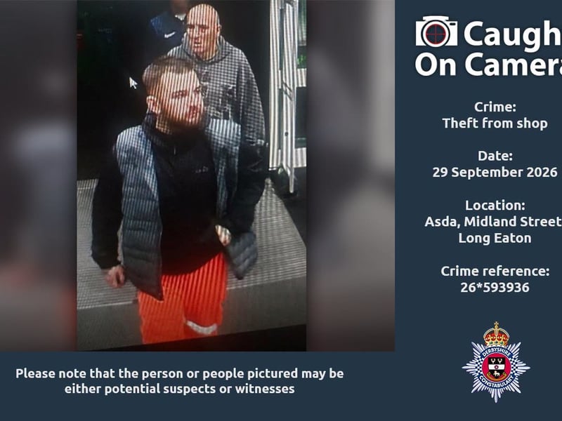 Police are looking for these people in connection with a theft from a shop, which took place at Asda at Midland Street in Long Eaton on September 29.