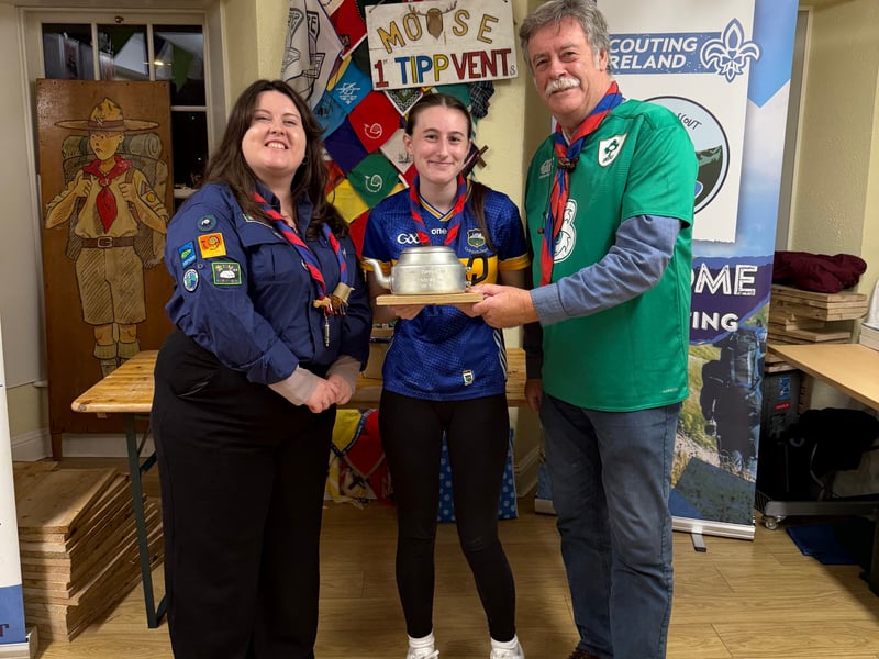 Congratulations to 1st Tipperary Ventuee Kaylee McKenna who was awarded Venture of the year by Sínead Moroney and Pa English