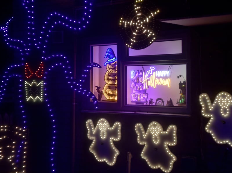 Liam McErlean from Ireland Way, Waterlooville, is putting on his second Halloween Light Show to raise money for Andy's Mans Club.

Picture: Sarah Standing (161026-157)