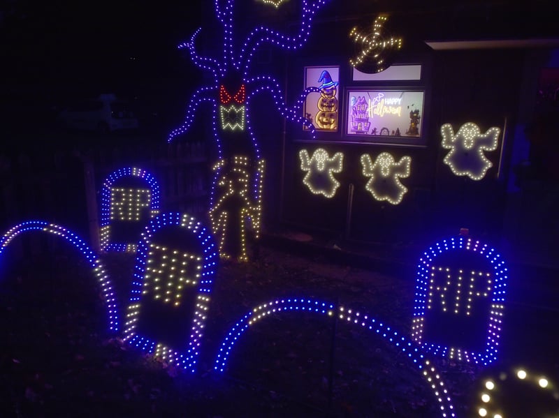 Liam McErlean from Ireland Way, Waterlooville, is putting on his second Halloween Light Show to raise money for Andy's Mans Club.

Picture: Sarah Standing (161026-157)
