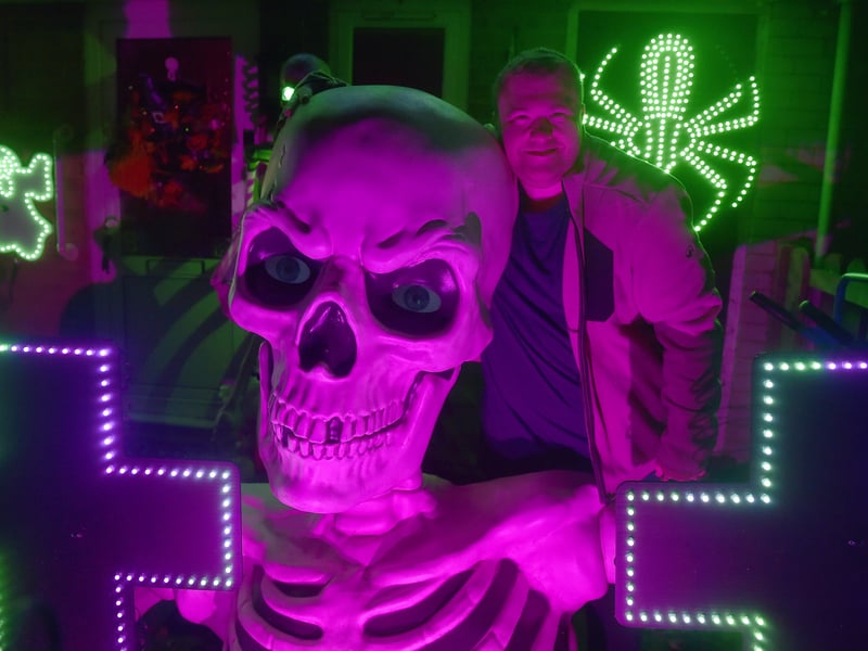 Liam McErlean from Ireland Way, Waterlooville, is putting on his second Halloween Light Show to raise money for Andy's Mans Club.

Picture: Sarah Standing (161026-157)