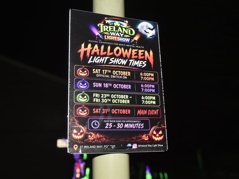 Liam McErlean from Ireland Way, Waterlooville, is putting on his second Halloween Light Show to raise money for Andy's Mans Club.

Picture: Sarah Standing (161026-157)